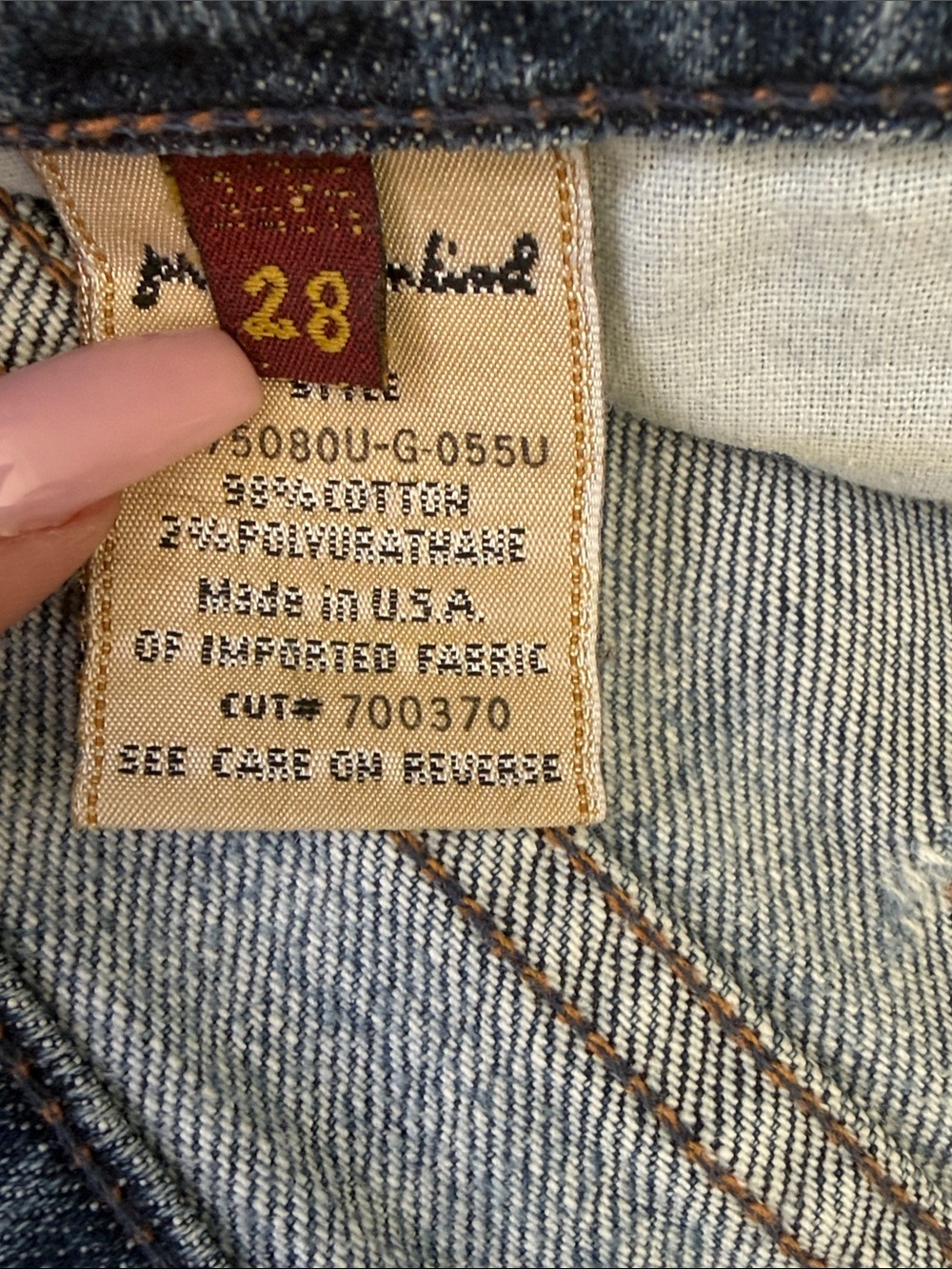7 For All Man Kind Y2K Distressed Medium Wash Bootcut Jeans Low Rise #700370-28W - Picture 11 of 14